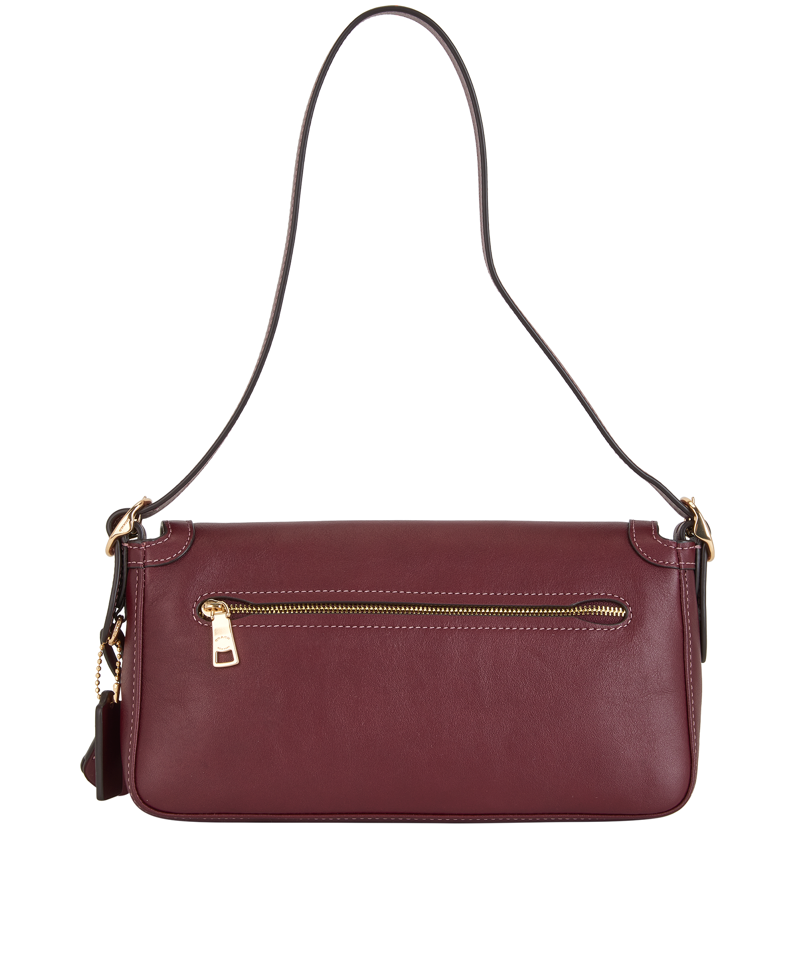 Small Etta Flap, &pound;155, Handbags, Burgundy, Leather, Back view